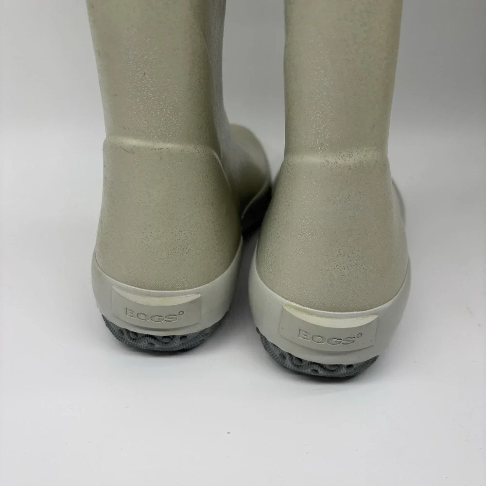 Bogs Rainboot Women's‎ 6 Glitter Silver Gray Waterproof Rain Boot Tall Slip On
